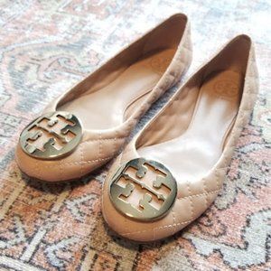 Tory Burch Quilted Leather Ballet Flats, Sz 8.5